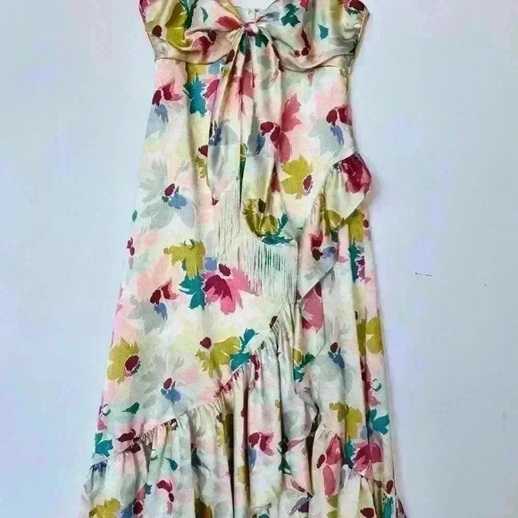 NEW! Likely Calista Tie-Front Satin Midi-Dress - Picture 11 of 13